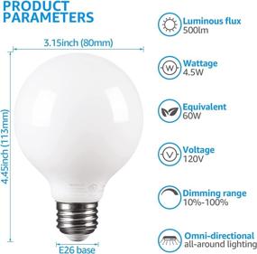 img 1 attached to TORCHSTAR Dimmable Frosted Filament Bathroom Light Fixture