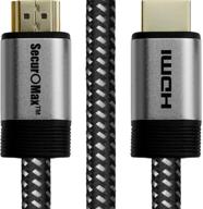 high-speed hdmi cable 12ft (4k 60hz, hdcp 2.2, hdr, 18gbps) with braided cord - securomax logo