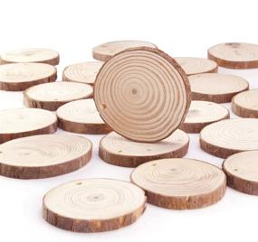 img 3 attached to 🎄 Caydo 20 Pcs Unfinished Wood Slices with Holes: Perfect for Home Hanging Christmas Decorations and Wedding Ornaments - Includes 33 Feet Twine String