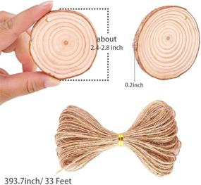img 2 attached to 🎄 Caydo 20 Pcs Unfinished Wood Slices with Holes: Perfect for Home Hanging Christmas Decorations and Wedding Ornaments - Includes 33 Feet Twine String