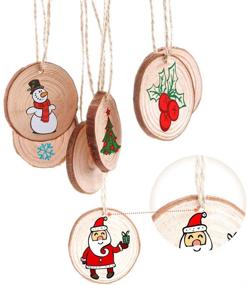 img 1 attached to 🎄 Caydo 20 Pcs Unfinished Wood Slices with Holes: Perfect for Home Hanging Christmas Decorations and Wedding Ornaments - Includes 33 Feet Twine String