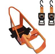 🏍️ premium lock n load bk1000 deluxe motorcycle wheel chock: quick-release ratchet & d-ring system, orange/black logo