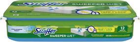 img 4 attached to 🧹 12 Count Swiffer Sweeper Wet Mopping Pad Refills - Open Window Scent, White & Fresh