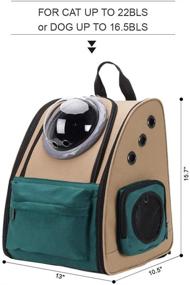 img 2 attached to 🐱 BinetGo Cat Backpack Dog Cat Carrier with Bubble - Ventilated & Breathable Design for Small Dogs Cats - Perfect for Travel, Hiking, Camping - Style 1, Green