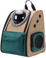 🐱 binetgo cat backpack dog cat carrier with bubble - ventilated & breathable design for small dogs cats - perfect for travel, hiking, camping - style 1, green logo