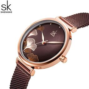 img 3 attached to ⌚ Часы Shengke для женщин в стиле кэжуал - роскошные аналоговые кварцевые часы с металлическим ремешком итальянского плетения для женщин