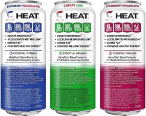 img 2 attached to 🥤 Набор разнообразных энергетических напитков CELSIUS HEAT Performance #1 - 3 вкуса, без сахара, 16 унций (около 473 мл) в банке, 12 штук