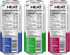 img 1 attached to 🥤 Набор разнообразных энергетических напитков CELSIUS HEAT Performance #1 - 3 вкуса, без сахара, 16 унций (около 473 мл) в банке, 12 штук