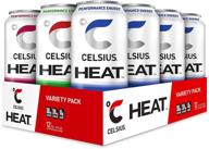 🥤 набор разнообразных энергетических напитков celsius heat performance #1 - 3 вкуса, без сахара, 16 унций (около 473 мл) в банке, 12 штук логотип