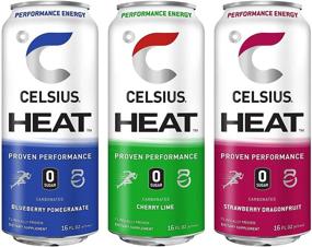 img 3 attached to 🥤 Набор разнообразных энергетических напитков CELSIUS HEAT Performance #1 - 3 вкуса, без сахара, 16 унций (около 473 мл) в банке, 12 штук