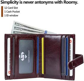 img 1 attached to Wristlet Clutch Wallet with RFID Block for Women - Stylish Leather Slim Wallet with Money Clip & Snap Closure - Front Pocket Card Holder