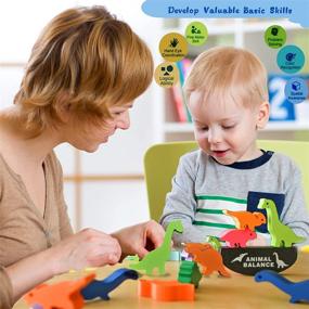 img 2 attached to 🦖 Монтессори - обучающие деревянные блоки "Динозавр" - STEМ-игрушки для мальчиков и девочек 3-7 лет. Идеальные подарки на день рождения и Рождество для девочек 3, 4, 5, 6, 7 лет.