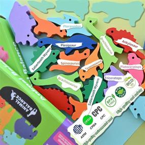 img 1 attached to 🦖 Montessori Educational Dinosaur Building Wooden Blocks - STEM Stacking Toys for 3-7 Year Old Boys and Girls. Perfect Birthday and Christmas Gifts for 3 4 5 6 7 Year Old Girls.