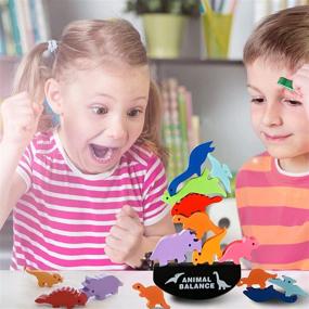 img 3 attached to 🦖 Монтессори - обучающие деревянные блоки "Динозавр" - STEМ-игрушки для мальчиков и девочек 3-7 лет. Идеальные подарки на день рождения и Рождество для девочек 3, 4, 5, 6, 7 лет.