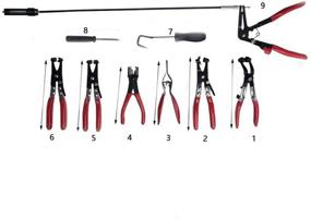 img 1 attached to 🔧 Универсальный набор гибких плоскогубцев для хомутов HFS (R) в комплекте из 9 штук: мастерский набор гибких инструментов