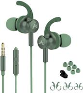 avantree me12 green sports earbuds wired with microphone logo