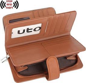 img 1 attached to 👜 High-Capacity UTO Leather Smartphone Handbags & Wallets with RFID Blocking