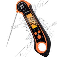 🍗 qisebin ipx7 waterproof digital meat thermometer for cooking, grilling, bbq - instant read food thermometer ideal for meat, deep frying, baking, and outdoor activities (orange) logo