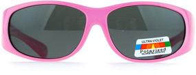 img 3 attached to SA106 Polarized Kids Size 48mm Fit Over Sunglasses - Ultimate Eye Protection for Fashionable Kids