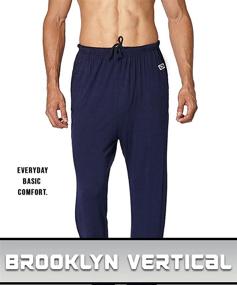 img 2 attached to 👖 Loungewear Comfortable Drawstring Men's Clothing for Sleep & Lounge | BROOKLYN VERTICAL