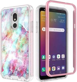 img 2 attached to 📱 E-Began LG Journey LTE L322DL Case, Neon Plus/Aristo 4+ Plus/Escape Plus/Tribute Royal/Arena 2, Full-coverage Shockproof Bumper with Integrated Screen Protector - Marble Fantasy Design