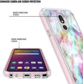 img 1 attached to 📱 E-Began LG Journey LTE L322DL Case, Neon Plus/Aristo 4+ Plus/Escape Plus/Tribute Royal/Arena 2, Full-coverage Shockproof Bumper with Integrated Screen Protector - Marble Fantasy Design