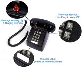 img 3 attached to Enhance Communication with the Single Line Corded Desk Phone: Retro Style with Extra Loud Ringer and Red Indicator for Home, Hotel, Office, and School Use