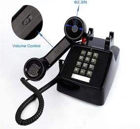 img 2 attached to Enhance Communication with the Single Line Corded Desk Phone: Retro Style with Extra Loud Ringer and Red Indicator for Home, Hotel, Office, and School Use