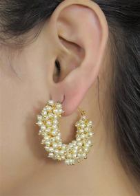 img 3 attached to 💎 Exquisite Meenakari Jhumka Earrings: Show-stopping Bollywood Style Jewelry for Women