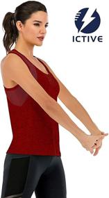 img 2 attached to 🧘 ICTIVE Loose Fit Yoga Tank Tops for Women with Mesh Racerback, Open Back Muscle Tank