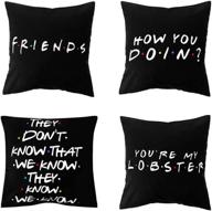 🛋️ set of 4 friends tv show pattern throw pillow covers, 18x18 inch, classic printed polyester sofa cushion cases with enhanced seo логотип