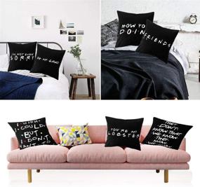 img 2 attached to 🛋️ Set of 4 Friends TV Show Pattern Throw Pillow Covers, 18x18 Inch, Classic Printed Polyester Sofa Cushion Cases with Enhanced SEO