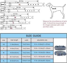 img 1 attached to 🐶 Dark Blue S Adjustable Studded Dog Collar: Microfiber Leather Spiked Puppy Collars for Small, Medium and Large Dogs & Cats, Anti-Bite Pet Collar