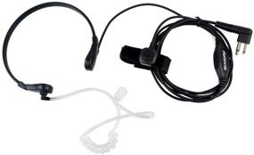 img 4 attached to Retevis Throat Mic Walkie Talkie Earpiece with Finger PTT - Enhanced Communication for Motorola CP200 Walkie Talkies