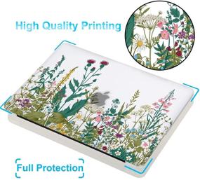 img 1 attached to 🌸 EkuaBot Flowers MacBook Pro 13 inch Case & Transparent Keyboard Cover: Sleek Protection for your Newest MacBook Pro 13.3" (A2338 M1/A2289/A2251, 2020 Release)