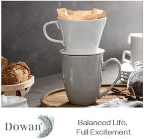 img 3 attached to DOWAN Porcelain Pour Over Coffee Dripper: Non-Electric Slow Brewing Maker for Home & Cafes