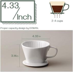 img 2 attached to DOWAN Porcelain Pour Over Coffee Dripper: Non-Electric Slow Brewing Maker for Home & Cafes