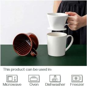 img 1 attached to DOWAN Porcelain Pour Over Coffee Dripper: Non-Electric Slow Brewing Maker for Home & Cafes