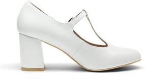 img 3 attached to DREAM PAIRS Chunky T Strap Wedding Women's Shoes in Pumps