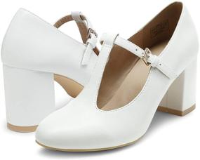 img 2 attached to DREAM PAIRS Chunky T Strap Wedding Women's Shoes in Pumps