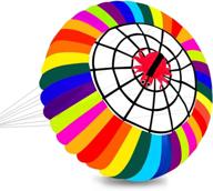 🌈 hengda kite - super parafoil rainbow ring kite with spinning bowl crown | ripstop nylon single line laundry kite логотип