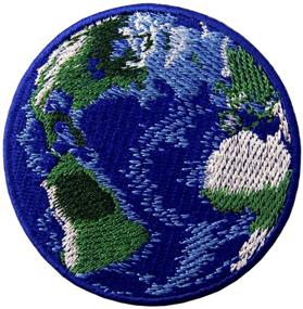 img 4 attached to 🌍 Blue Earth Planet Embroidered Badge Patch - Iron On & Sew On for Worldwide Exploration