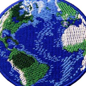 img 3 attached to 🌍 Blue Earth Planet Embroidered Badge Patch - Iron On & Sew On for Worldwide Exploration