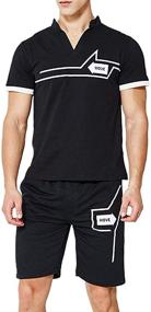 img 4 attached to TRACKSUIT Casual T Shirts Activewear Athletic Men's Clothing and Active