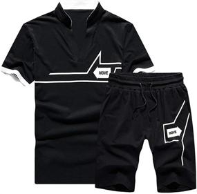 img 2 attached to TRACKSUIT Casual T Shirts Activewear Athletic Men's Clothing and Active