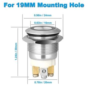 img 2 attached to 🔘 Надежная водонепроницаемая нержавеющая моментальная индикаторная кнопка: необходима для надежности и эффективности