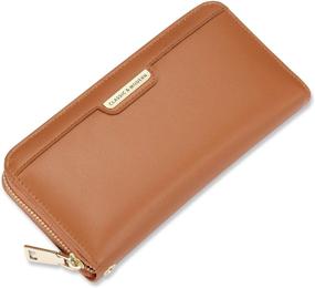 img 3 attached to 👛 Stylish Leather Wallet Wristlet: Colorblock Organizer for Women's Handbags & Wallets