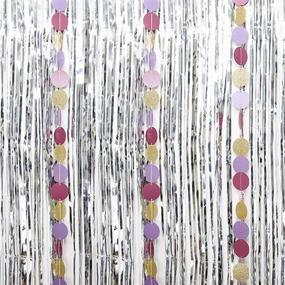 img 1 attached to 🎉 Shimmering Silver Foil Fringe Curtains for Stunning Party Backdrops - Ideal for Christmas, New Years, Weddings & More! (2-Pack, 3.3ft x 6.6ft)