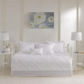 img 4 attached to 🛏️ Madison Park Daybed Cover Set - Trendy Design, All Season Luxury Bedding with Bedskirt, Matching Shams, Decorative Pillow: Rosie, Quilted Diamond Ruffle White 39"x75" 6 Piece Collection