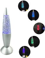 cdycam glitter lava lamp led vintage mini night light with usb - multi color changing rocket lamp for kids, adults - bedroom decor логотип